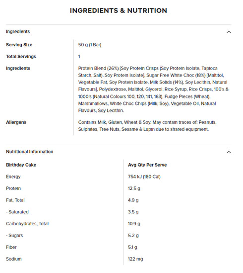 Crisp Protein Bar Birthday Cake Single Bar 60g-MuscleNation-Matakana Pharmacy